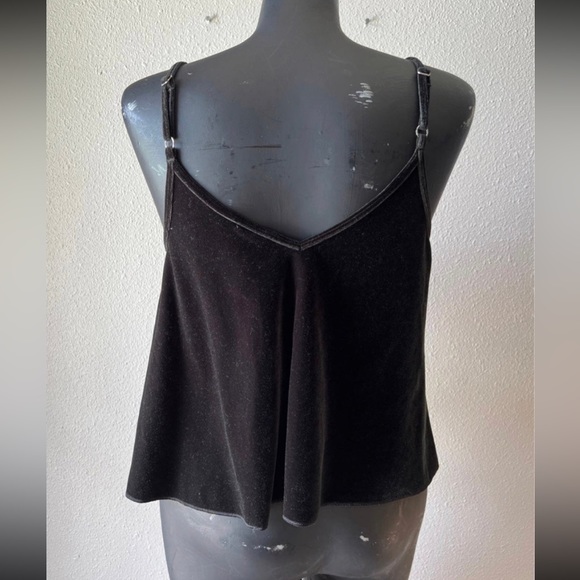 Victoria’s Secret PINK Black Velvet Spaghetti Strap Flowy Tank Size XS - Picture 5 of 12